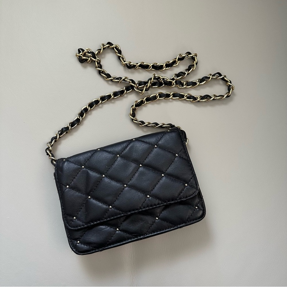 Black Quilted Crossbody or Clutch